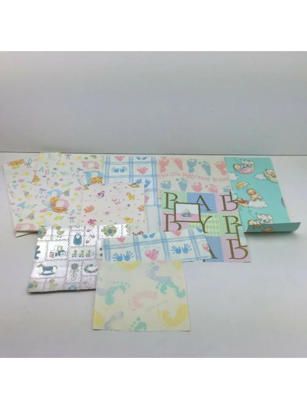 Baby Shower Gender Reveal Neutral Gift Printed Wrapping Paper Present Pink Blue